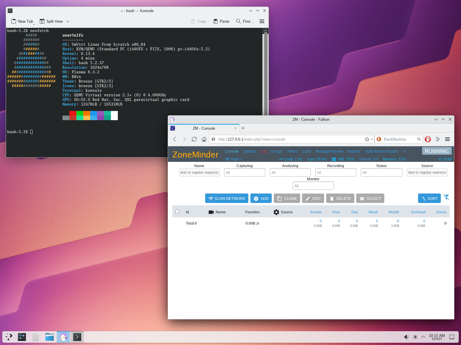 ZoneMinder in KDE